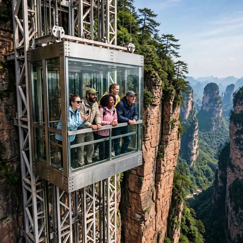 Golden Whip Stream 7.5km forest walk crystal clear stream with tourists hiking in Zhangjiajie