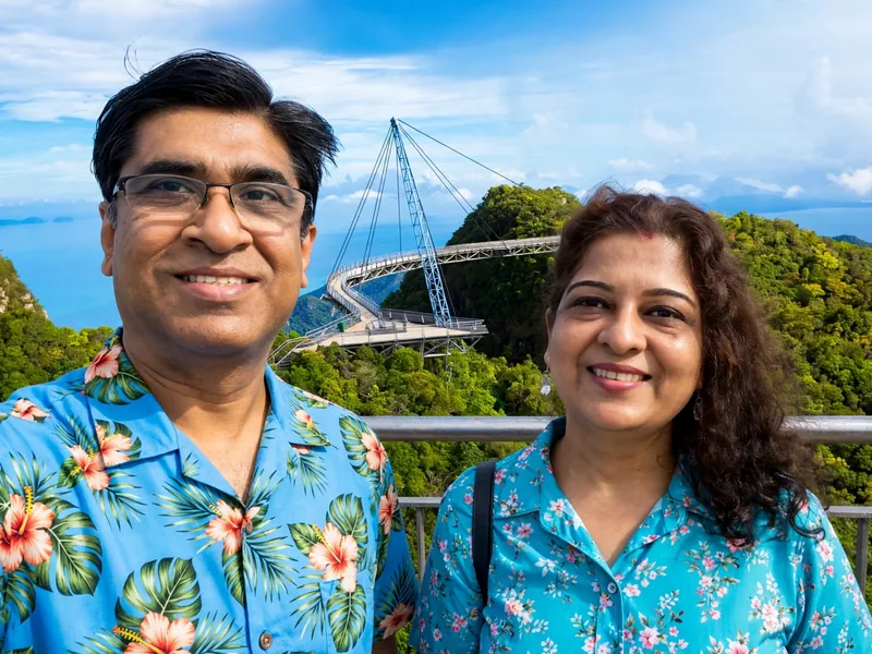 Couple near Langkawi Malaysia best tourist place Sky Bridge